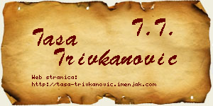 Tasa Trivkanović vizit kartica